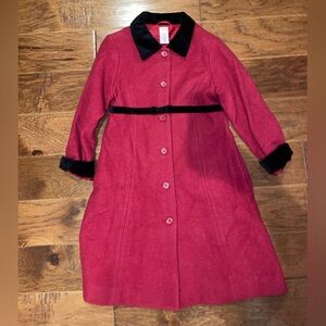 Gymboree Red Trench Coat with Black Trim